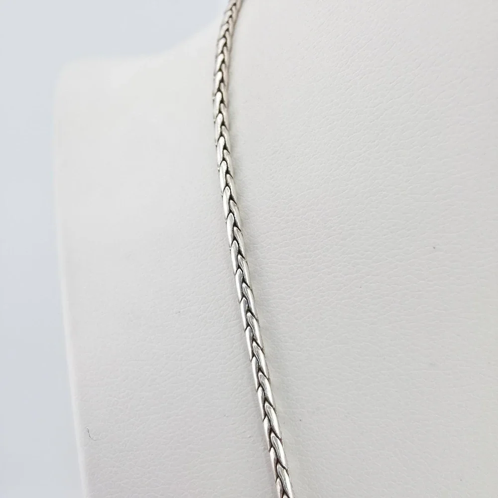 BRIGHTON 'Cannes' Fringe Collar Necklace Scroll Heart Crystal Silver Plate 18